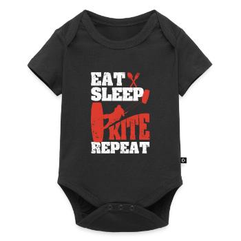 Kiteboarding Funny Kitesurfer Passion Eat Sleep - Baby Premium short-sleeve bodysuit - black - Front