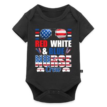 Drapeau américain de l’équipage de l’infirmière rouge blanc bleu - Body à manches courtes Premium Bébé - noir - Devant