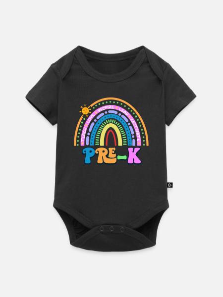 Pre K Rainbow - Baby Premium Kurzarmbody - Schwarz