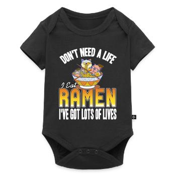 N’a pas besoin d’une vie je mange des ramen drôles d’amoureux des ramen - Body à manches courtes Premium Bébé - noir - Devant