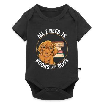 All I Need Is Books And Dogs Reader Funny Dogs - Body à manches courtes Premium Bébé - noir - Devant