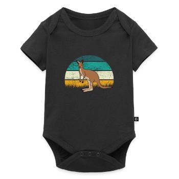 Känguru - Baby Premium Kurzarmbody - Schwarz - Vorne