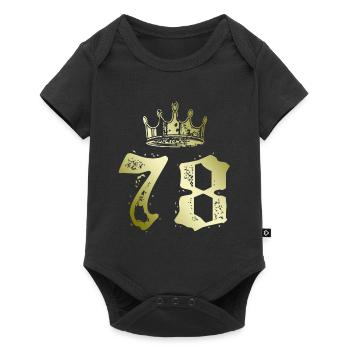 78 Number crown - Baby Premium short-sleeve bodysuit - black - Front