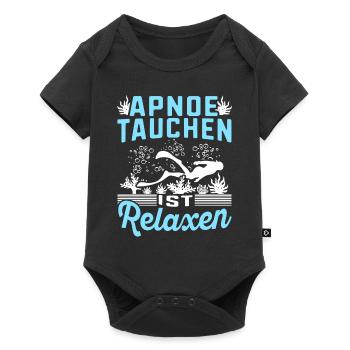 Apnoe Tauchen ist Relaxen Taucher Geschenk - Baby Premium Kurzarmbody - Schwarz - Vorne