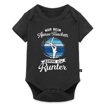 Nur beim Apnoe Tauchen komme ich runter Taucher - Baby Premium Kurzarmbody - Schwarz - Vorne
