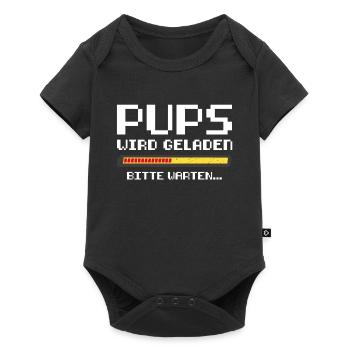 Retro Pups Wird Geladen Gamer Zocker Gaming Spruch - Baby Premium Kurzarmbody - Schwarz - Vorne