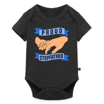 Stolzer Stiefvater Stepdad Stiefpapa Vatertag - Baby Premium Kurzarmbody - Schwarz - Vorne