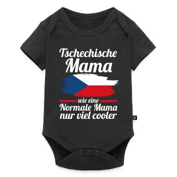 Tschechin Tschechische Mama Tschechien Mutter - Baby Premium Kurzarmbody - Schwarz - Vorne