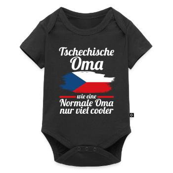 Tschechin Tschechische Oma Tschechien - Baby Premium Kurzarmbody - Schwarz - Vorne