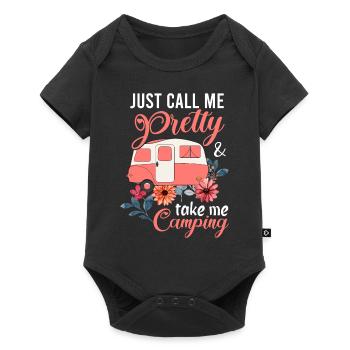 Appelez-moi simplement de jolies vacances en camping - Body à manches courtes Premium Bébé - noir - Devant