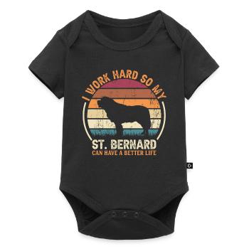 Work Hard Work - Retro St. Bernard - Baby Premium short-sleeve bodysuit - black - Front