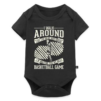 Je me promène bien - Basketball - Body à manches courtes Premium Bébé - noir - Devant