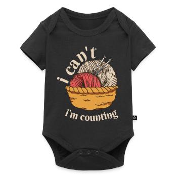 I Can't I'm Counting Knitting - Baby Premium Kurzarmbody - Schwarz - Vorne