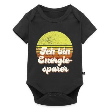 Ich bin Energiesparer - Baby Premium Kurzarmbody - Schwarz - Vorne