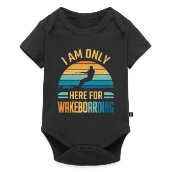 Je ne suis là que pour le wakeboard - Body à manches courtes Premium Bébé - noir - Devant