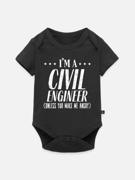 Ich Bin Ein Bauingenieur - Baby Premium Kurzarmbody - Schwarz