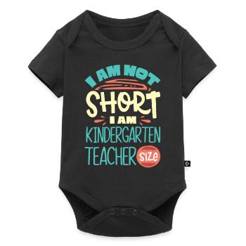 Je suis un enseignant de maternelle La taille de l’enseignant - Body à manches courtes Premium Bébé - noir - Devant