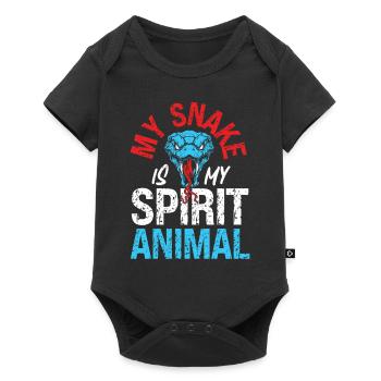 Snake Serpent Vintage My Snake Is - Baby Premium Kurzarmbody - Schwarz - Vorne