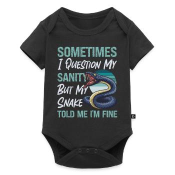 Snake Serpent Sometimes I Question - Baby Premium Kurzarmbody - Schwarz - Vorne
