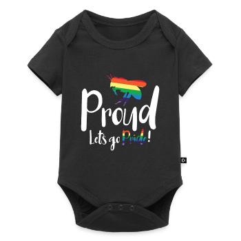 Bee Proud / Gay Pride LGBTQ Design - Baby Premium Kurzarmbody - Schwarz - Vorne