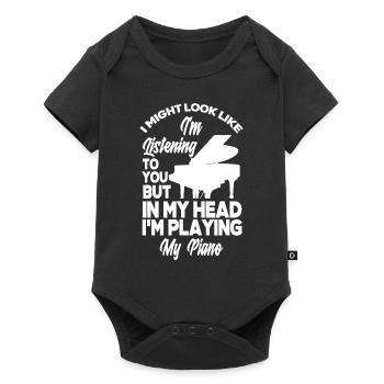 Funny Piano Player Piano Piano Pianist - Baby Premium short-sleeve bodysuit - black - Front