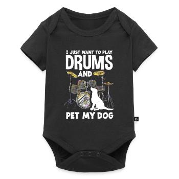 Cadeau de batteur de batterie - Body à manches courtes Premium Bébé - noir - Devant