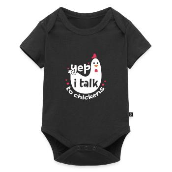 Huhn Bauernhof Geflügel Hahn Hühner Geschenk - Baby Premium Kurzarmbody - Schwarz - Vorne