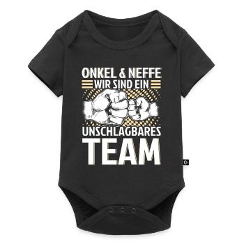 Onkel & Neffe Wir Sind Ein Unschlagbares Team - Baby Premium Kurzarmbody - Schwarz - Vorne