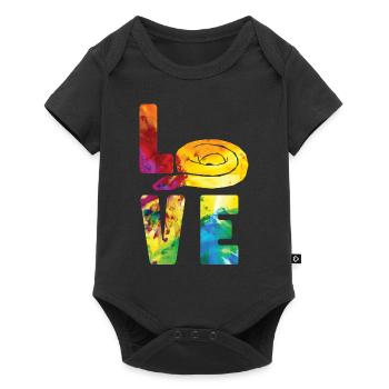 Snake Serpent Watercolor Love - Baby Premium short-sleeve bodysuit - black - Front