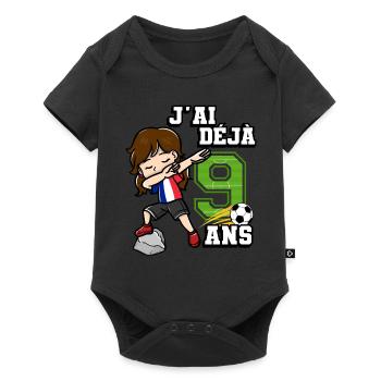 Football Girl J’ai déjà 9e anniversaire - Body à manches courtes Premium Bébé - noir - Devant