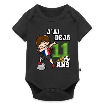 Football girl It's my 11th birthday - Baby Premium short-sleeve bodysuit - black - Front
