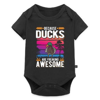 Canard Cadeau Éleveur de Canard - Body à manches courtes Premium Bébé - noir - Devant