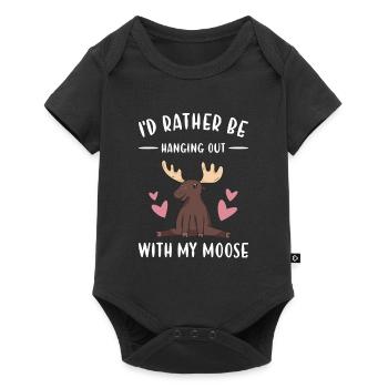 Elk I'd Rather Be Hanging Out With The Moose - Baby Premium short-sleeve bodysuit - black - Front