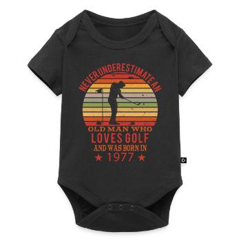 Golfeur Golfeur Né 1977 Anniversaire - Body à manches courtes Premium Bébé - noir - Devant