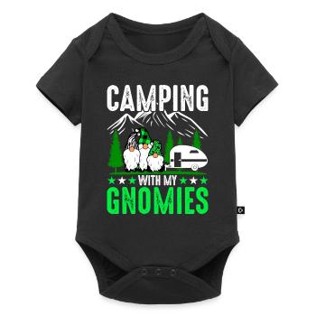 Camping Mit Meinen Gnomien - Camper Gnome - Baby Premium Kurzarmbody - Schwarz - Vorne