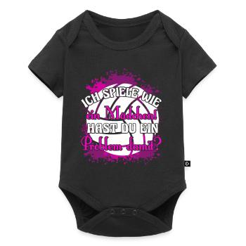 Volleyball Mädchen Volleyballspielerin - Baby Premium Kurzarmbody - Schwarz - Vorne