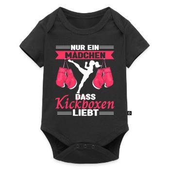Kickboxerin Nur ein Mädchen, dass Kickboxen liebt - Baby Premium Kurzarmbody - Schwarz - Vorne