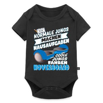 Hoverboard Coole Jungs fahren Hoverboard - Baby Premium Kurzarmbody - Schwarz - Vorne