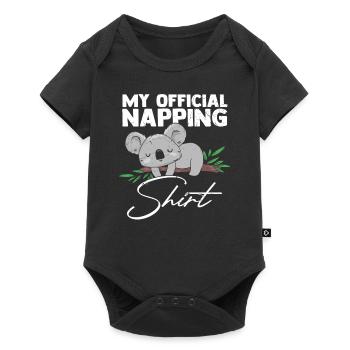 This Is My Official Napping Shirt Faultier Geschen - Baby Premium Kurzarmbody - Schwarz - Vorne