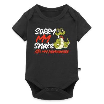 Snake Serpent Sorry My Snake Ate - Baby Premium Kurzarmbody - Schwarz - Vorne