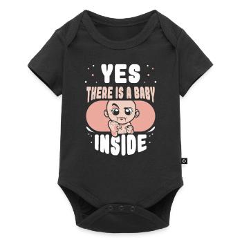 Ja Da Ist Ein Baby Drin Schwanger Baby Inside Süß - Baby Premium Kurzarmbody - Schwarz - Vorne