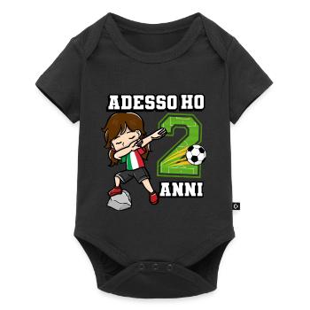 Football Girl C’est mon 2 anniversaire italien - Body à manches courtes Premium Bébé - noir - Devant