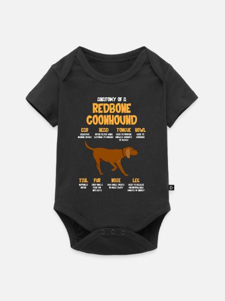 Anatomie Eines Redbone Coonhounds - Baby Premium Kurzarmbody - Schwarz