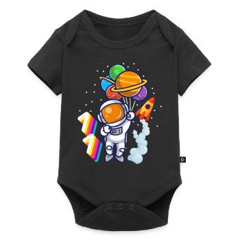 Cadeau astronaute du 11e anniversaire de Space Boy - Body à manches courtes Premium Bébé - noir - Devant