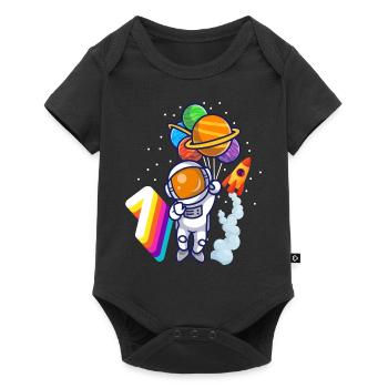 Astronaut 1st Birthday Space Boy Gift - Baby Premium short-sleeve bodysuit - black - Front