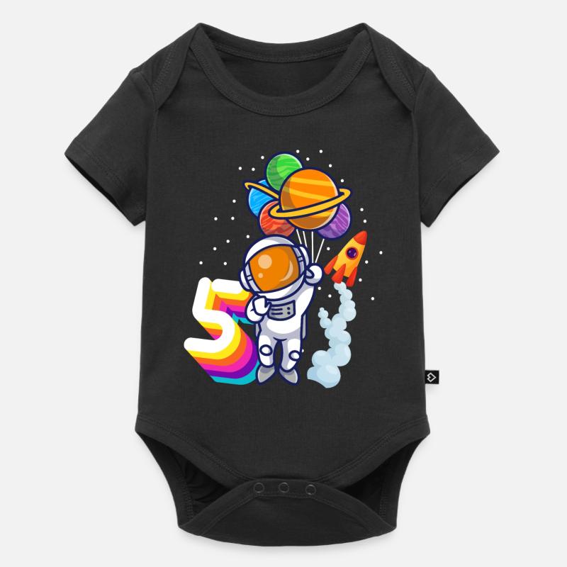 Astronaut 5: e födelsedag space boy present - Baby Premium kortärmad bodysuit - svart
