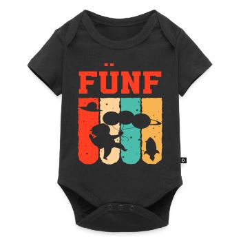 Astronaut 5th Birthday Space Boy Gift - Baby Premium short-sleeve bodysuit - black - Front