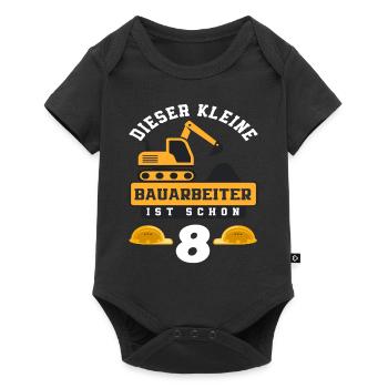 Construction Worker 8th Birthday Excavator Boys Gift - Baby Premium short-sleeve bodysuit - black - Front