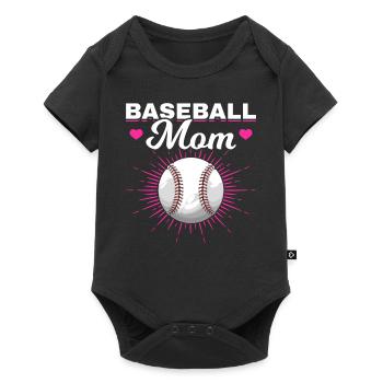 Baseball Mutter Frauen Baseball Mama - Baby Premium Kurzarmbody - Schwarz - Vorne
