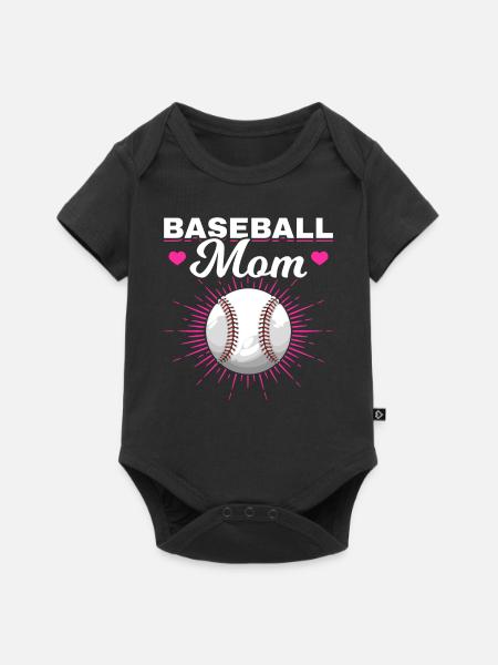Baseball Mutter Frauen Baseball Mama - Baby Premium Kurzarmbody - Schwarz